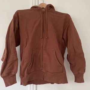 Cozy brown zip up hoodie